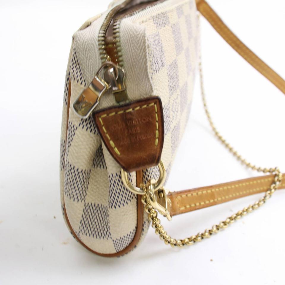 Louis Vuitton Eva Damier Azur 2way 868372 White Coated Canvas Cross Body Bag For Sale 5