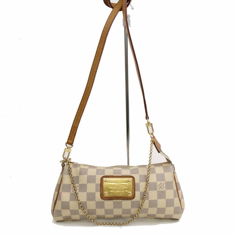 Louis Vuitton Eva Damier Azur 2way 868372 White Coated Canvas Cross Body Bag  For Sale at 1stDibs