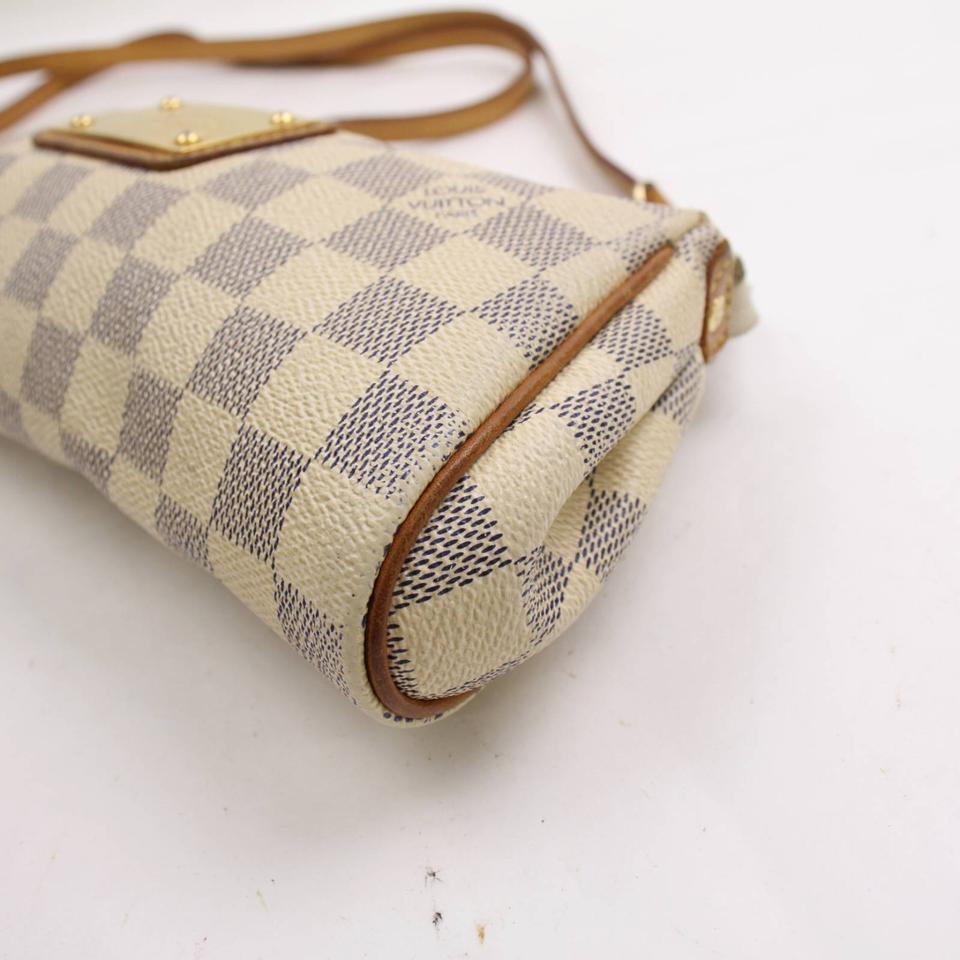 Louis Vuitton Eva Damier Azur 2way 868372 Weiße Cross Body Bag aus beschichtetem Segeltuch im Angebot 3