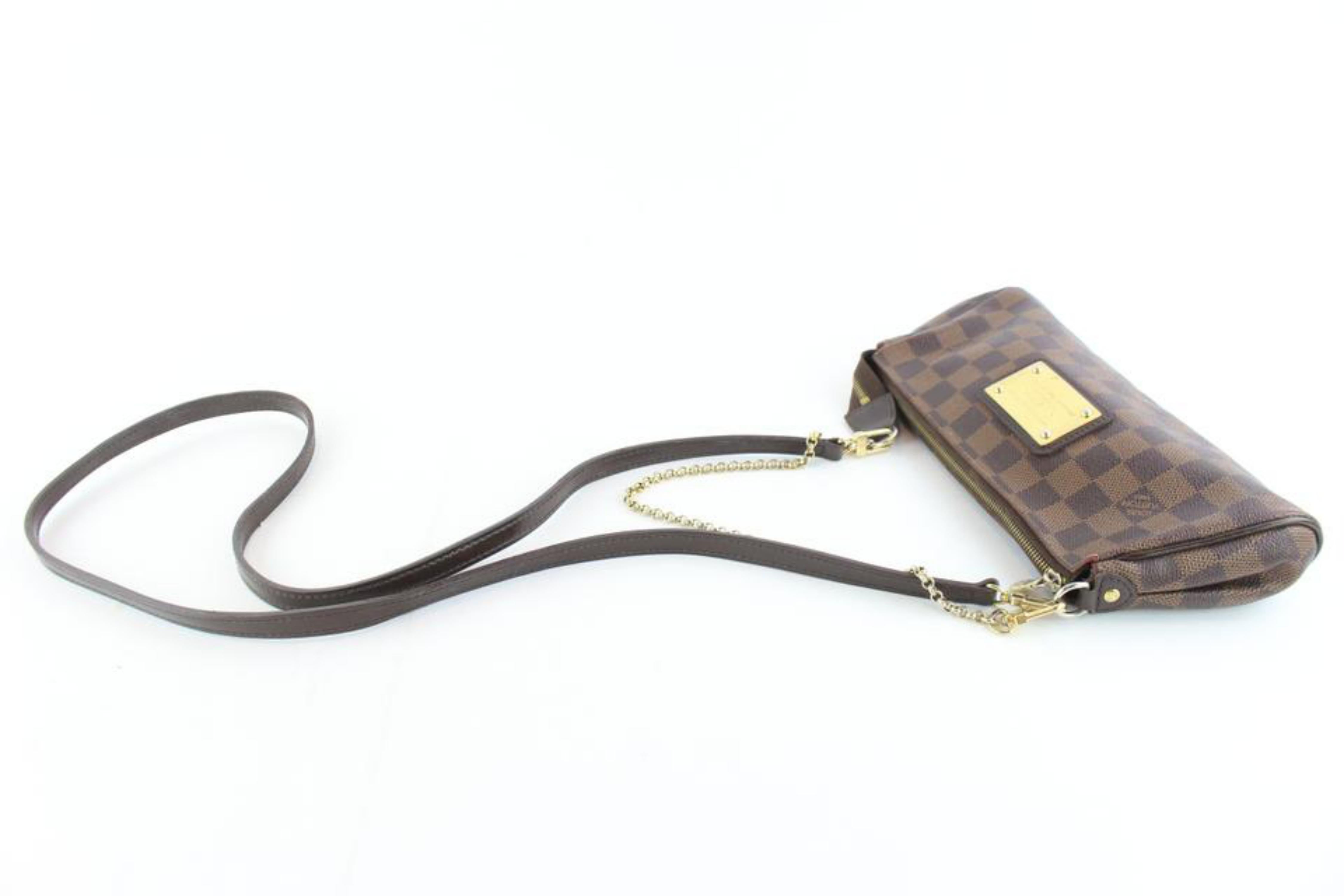 Women's Louis Vuitton Eva Damier Ebene 2way 3lz1128 Brown Coated Canvas Cross Body Bag For Sale