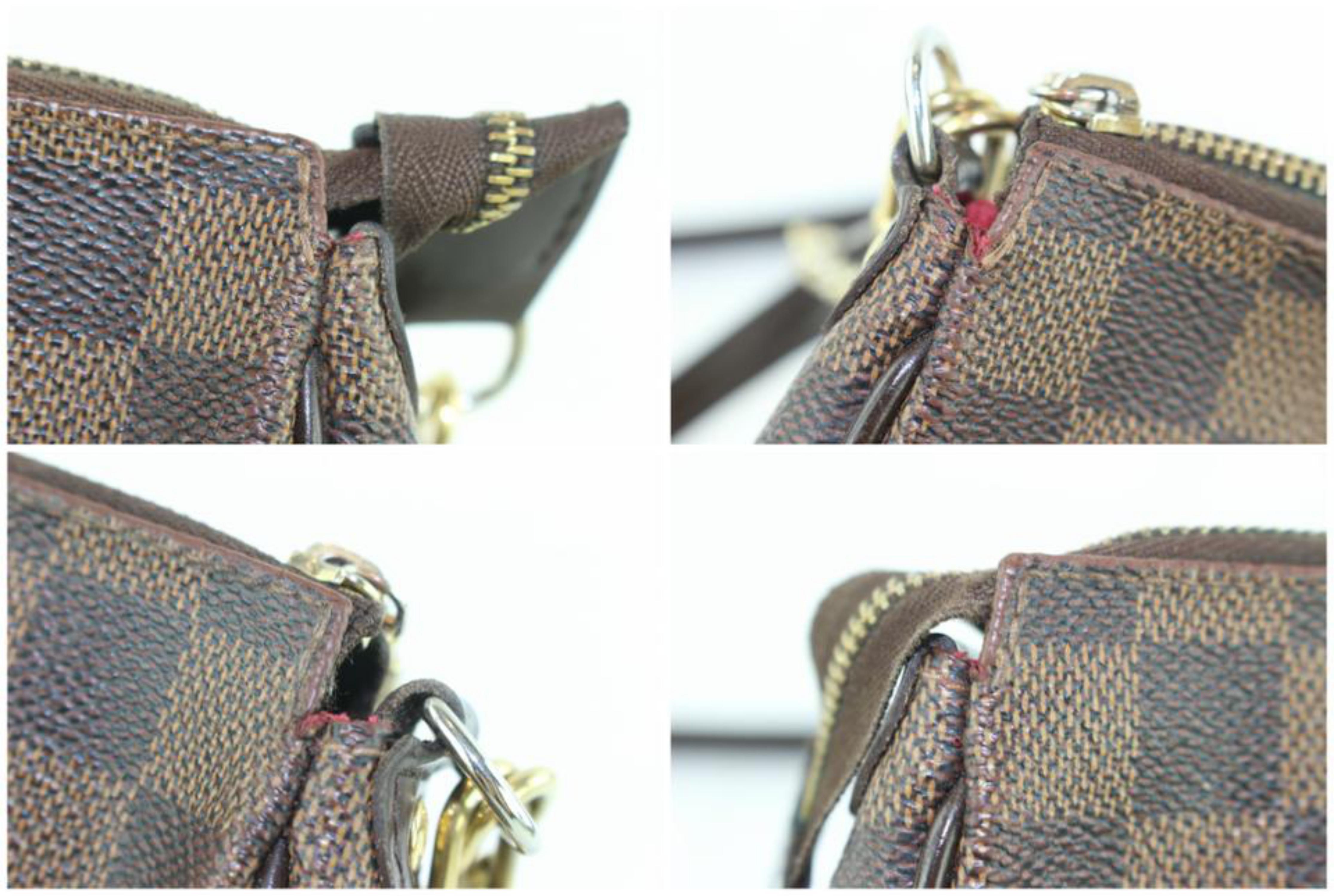 Louis Vuitton Eva Damier Ebene 2way 3lz1128 Brown Coated Canvas Cross Body Bag For Sale 3