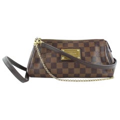 Louis Vuitton Eva Damier Ebene 2way 3lz1128 Brown Coated Canvas Cross Body Bag