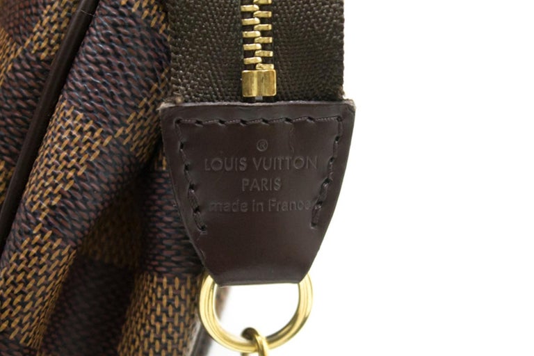 Louis Vuitton Eva Ebene Damier Canvas Shoulder Bag Handbag Gold For Sale at 1stdibs