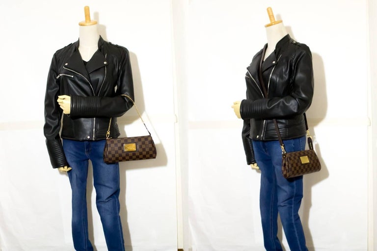 Louis Vuitton Eva Ebene Damier Canvas Shoulder Bag With Strap For Sale at 1stdibs