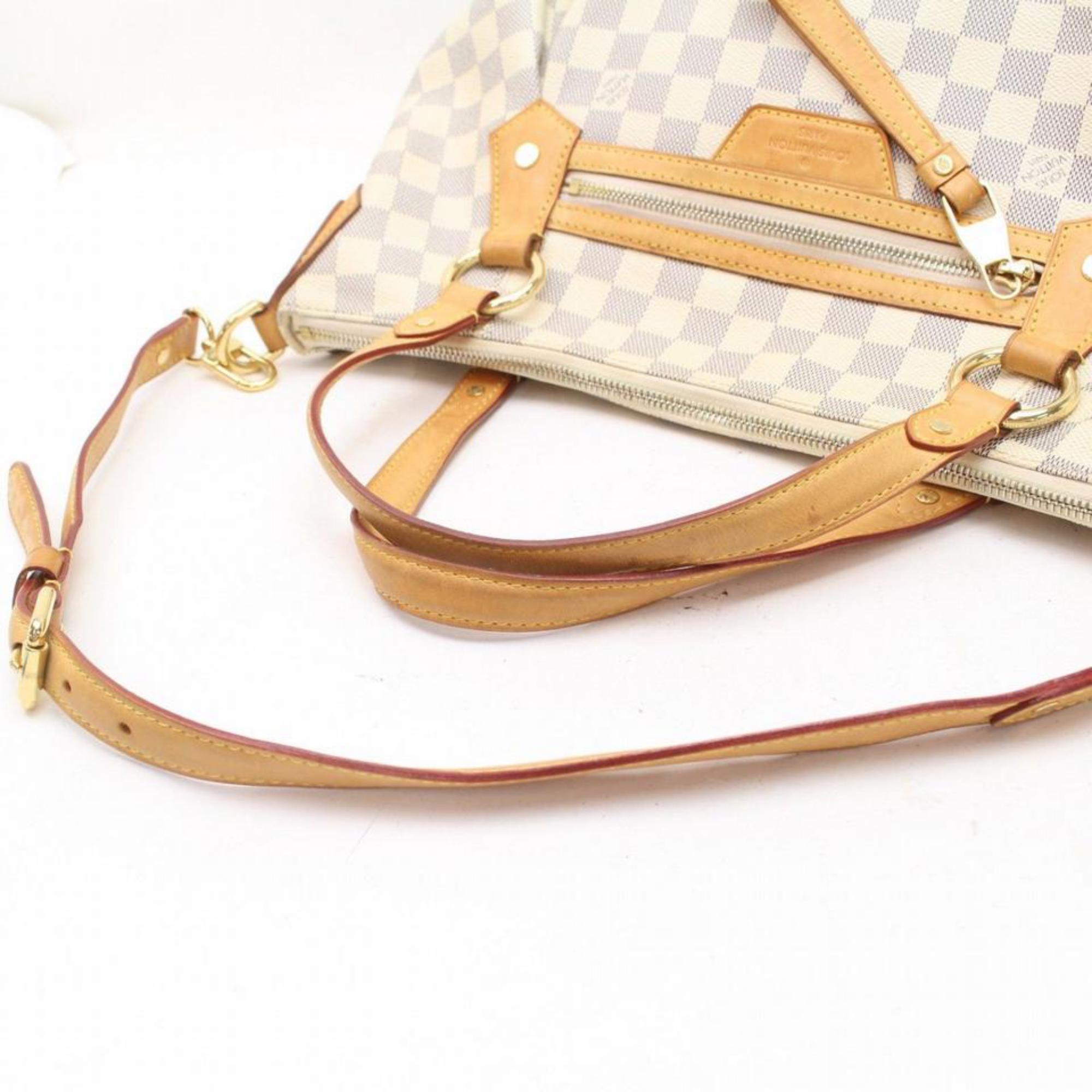 Louis Vuitton Evora Damier Azur Gm 869863 White Coated Canvas Shoulder Bag For Sale 7