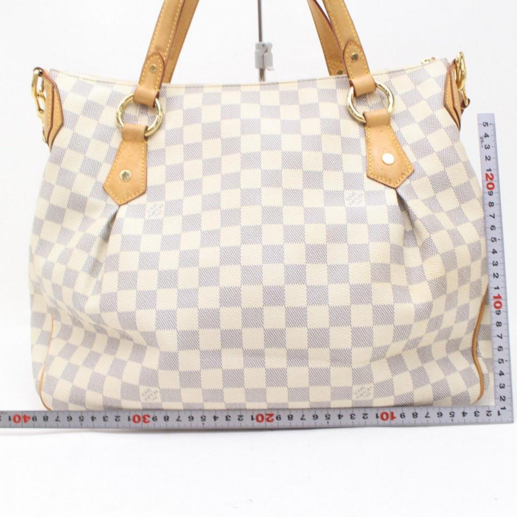 Louis Vuitton Evora Damier Azur Gm 869863 White Coated Canvas Shoulder Bag For Sale 2