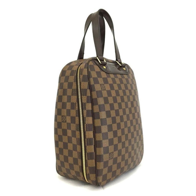 Louis Vuitton Red 1995 LV Cup Travel Bag Brown Leather Plastic