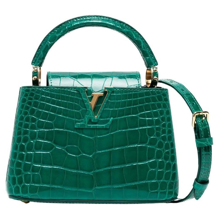 Louis Vuitton Emeral Green Capucines Mini Bag at 1stDibs