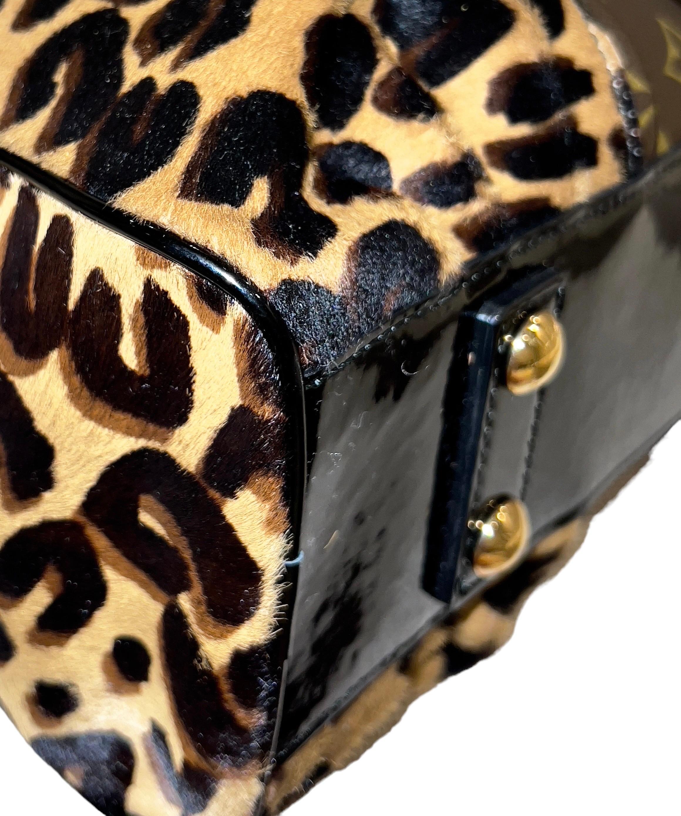 LOUIS VUITTON Exotic LV Monogram Canvas Leopard Fur Bag 2006 Sprouse Tribute For Sale 5