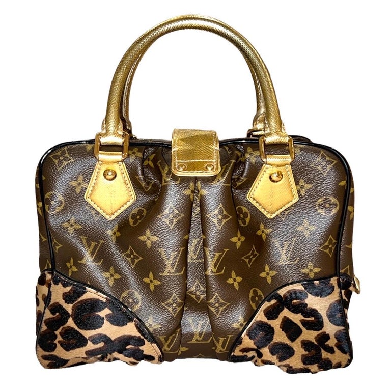 LOUIS VUITTON Exotic LV Monogram Canvas Leopard Fur Bag 2006 Sprouse Tribute In Good Condition For Sale In Switzerland, CH