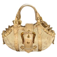 Seltene Louis Vuitton Sand Wildleder Straußenhaut LV Monogramm Handtasche Tasche Geldbörse