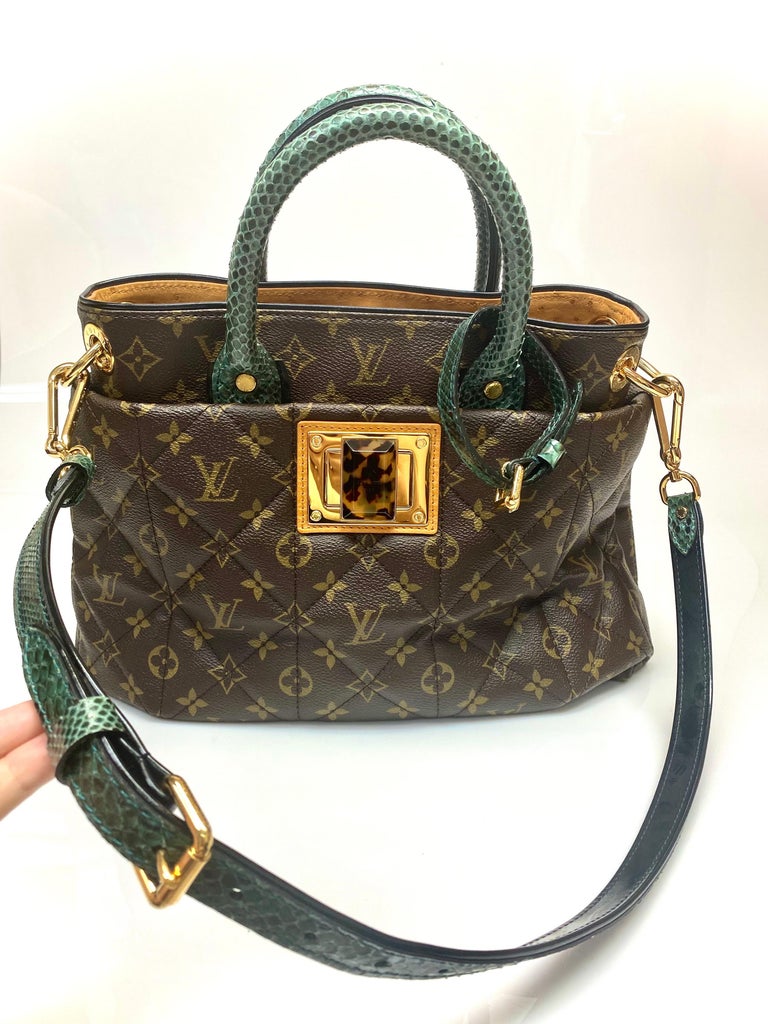 Louis Vuitton Exotic Tote MM Etoile Blue Python and Ostrich Handbag - GHW  at 1stDibs