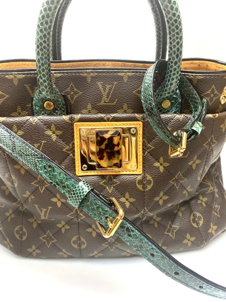 Louis Vuitton Exotic Tote MM Etoile Blue Python and Ostrich Handbag - GHW  at 1stDibs