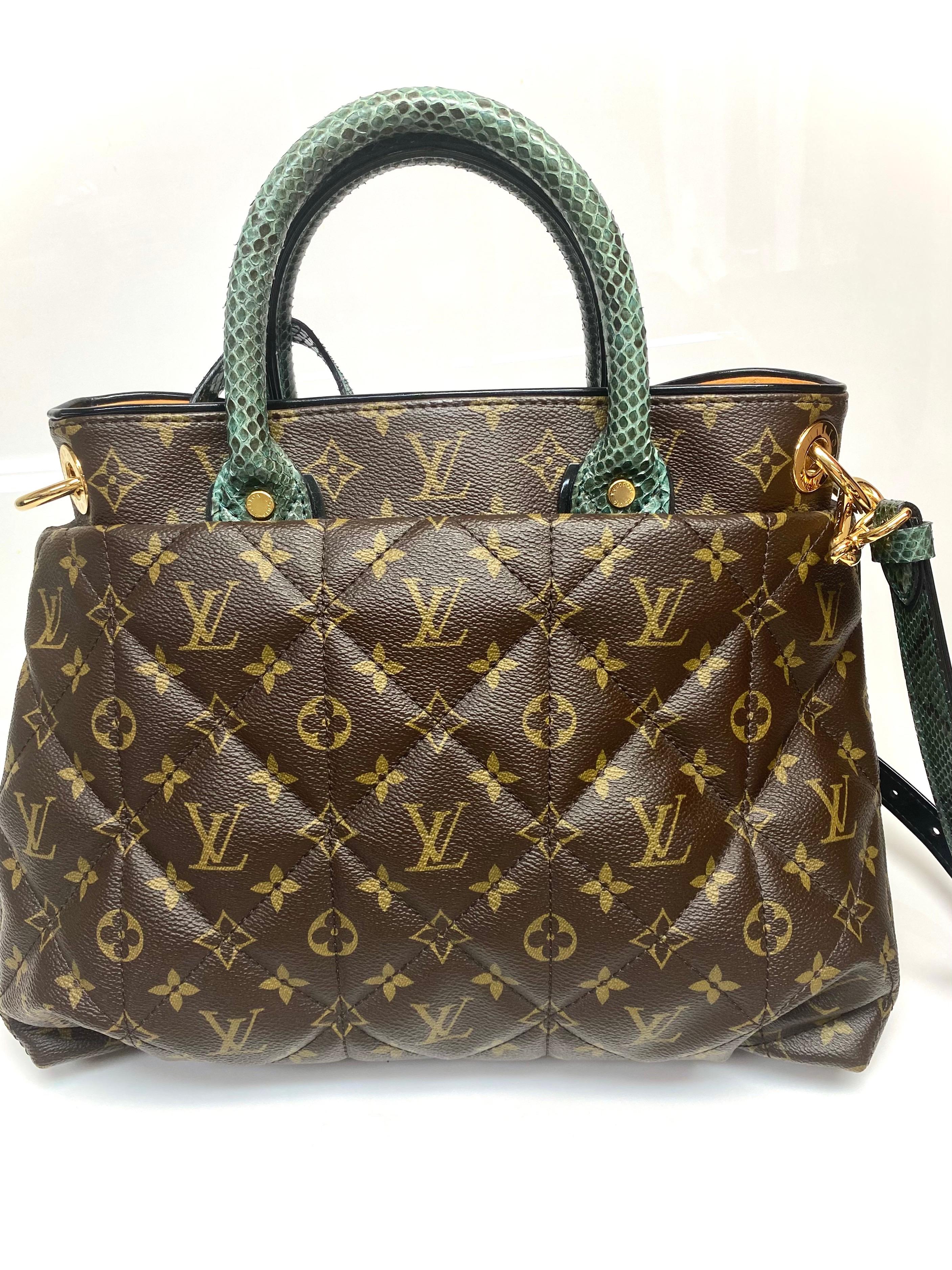 Louis Vuitton Exotic Tote MM Etoile Blue Python and Ostrich Handbag - GHW 1