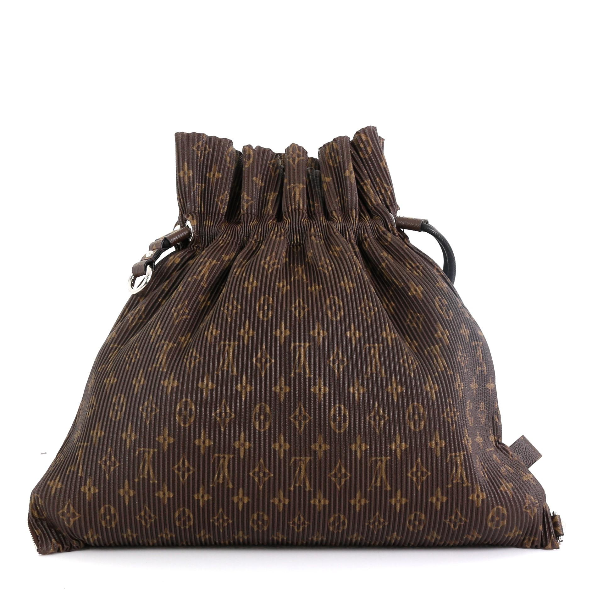 Black Louis Vuitton Explorer Shoulder Bag Pleated Monogram Canvas MM