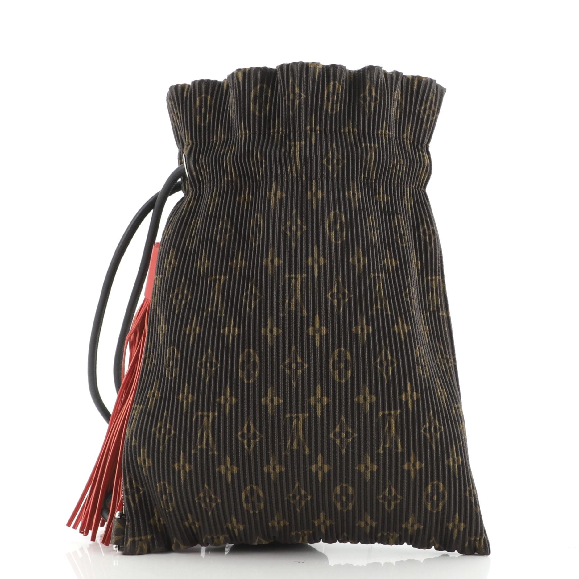 Black Louis Vuitton Explorer Shoulder Bag Pleated Monogram Canvas PM