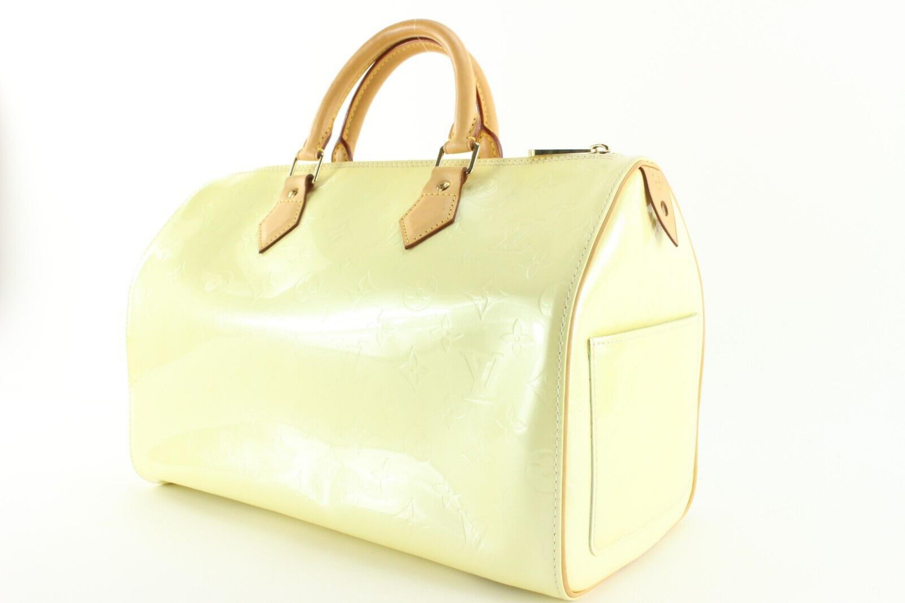 Louis Vuitton Extremely Rare Perle Vernis Speedy 35 3LVJ1108 For Sale 5