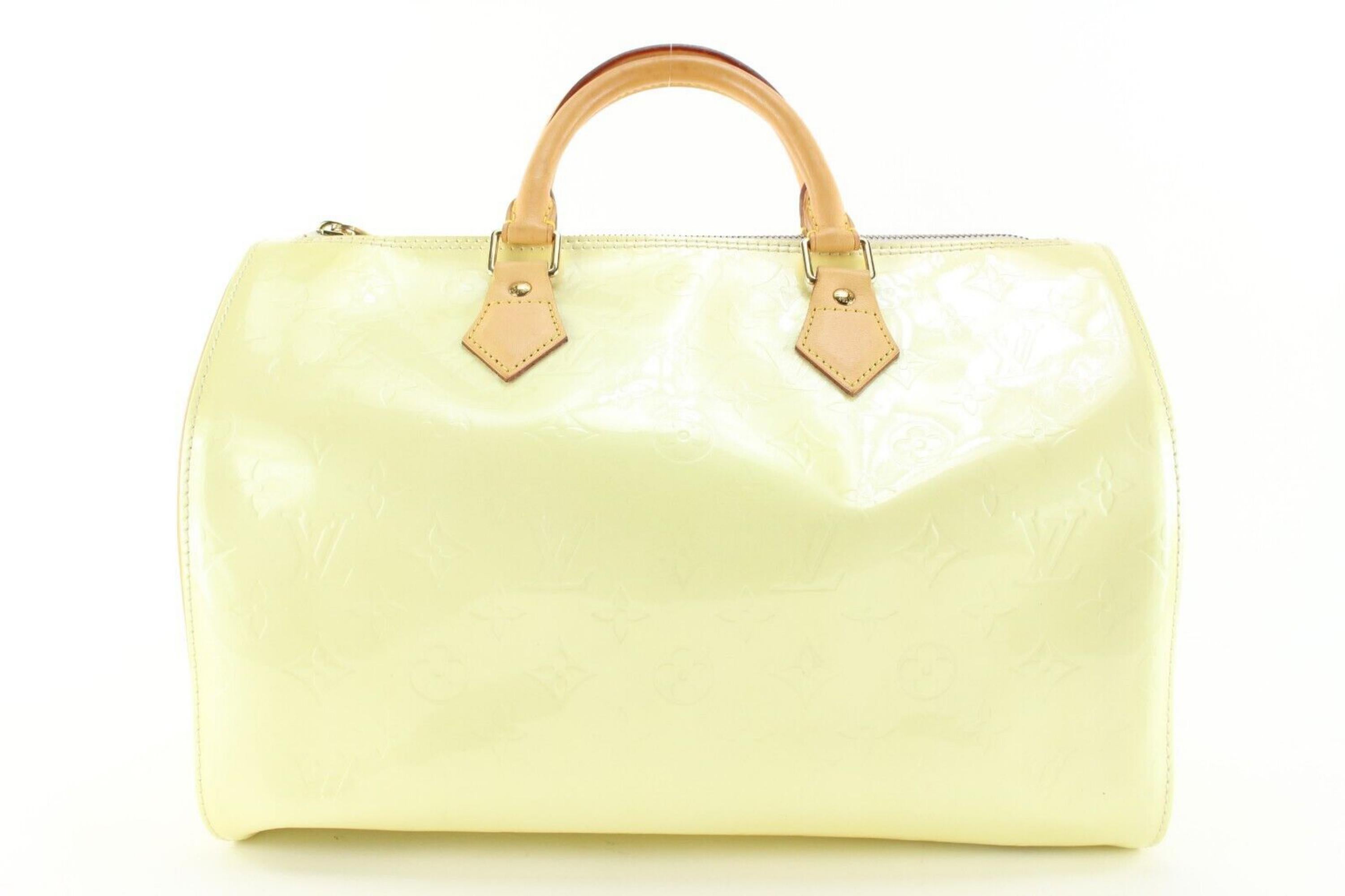 Louis Vuitton Extremely Rare Perle Vernis Speedy 35 3LVJ1108 For Sale 1