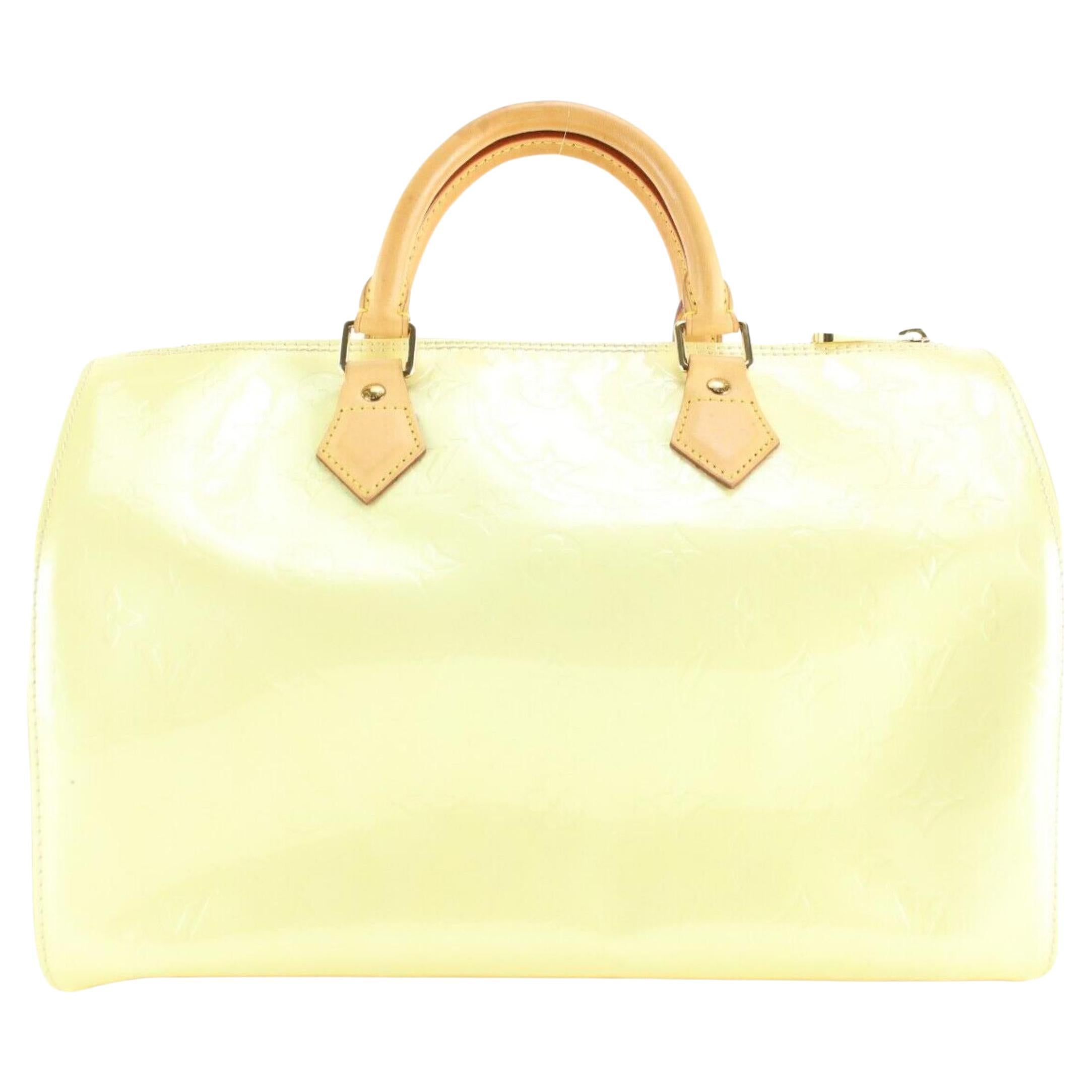 Louis Vuitton Extremely Rare Perle Vernis Speedy 35 3LVJ1108 For Sale