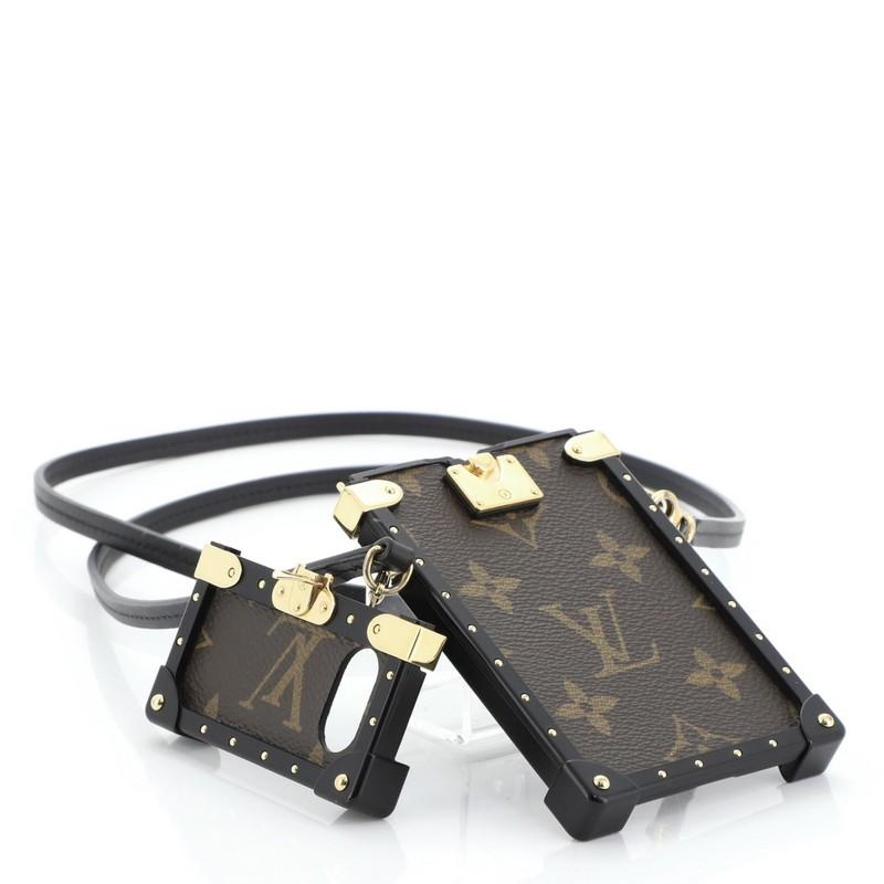 Women's or Men's Louis Vuitton Eye Trunk with Strap for iPhone X Monogram Canvas