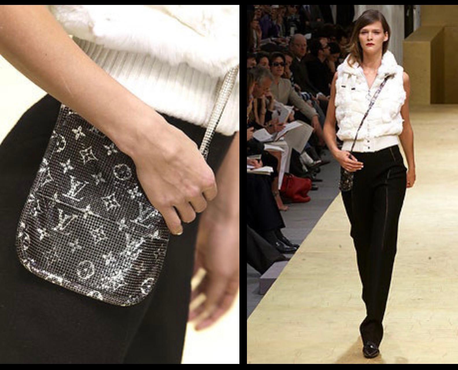LOUIS VUITTON F/W 2002 “Frances” Metallic Monogram Metal Mesh Crossbody Handbag  3