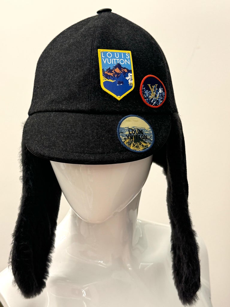 Louis Vuitton F/W 2018 limited edition Alpes shearling patch hat
