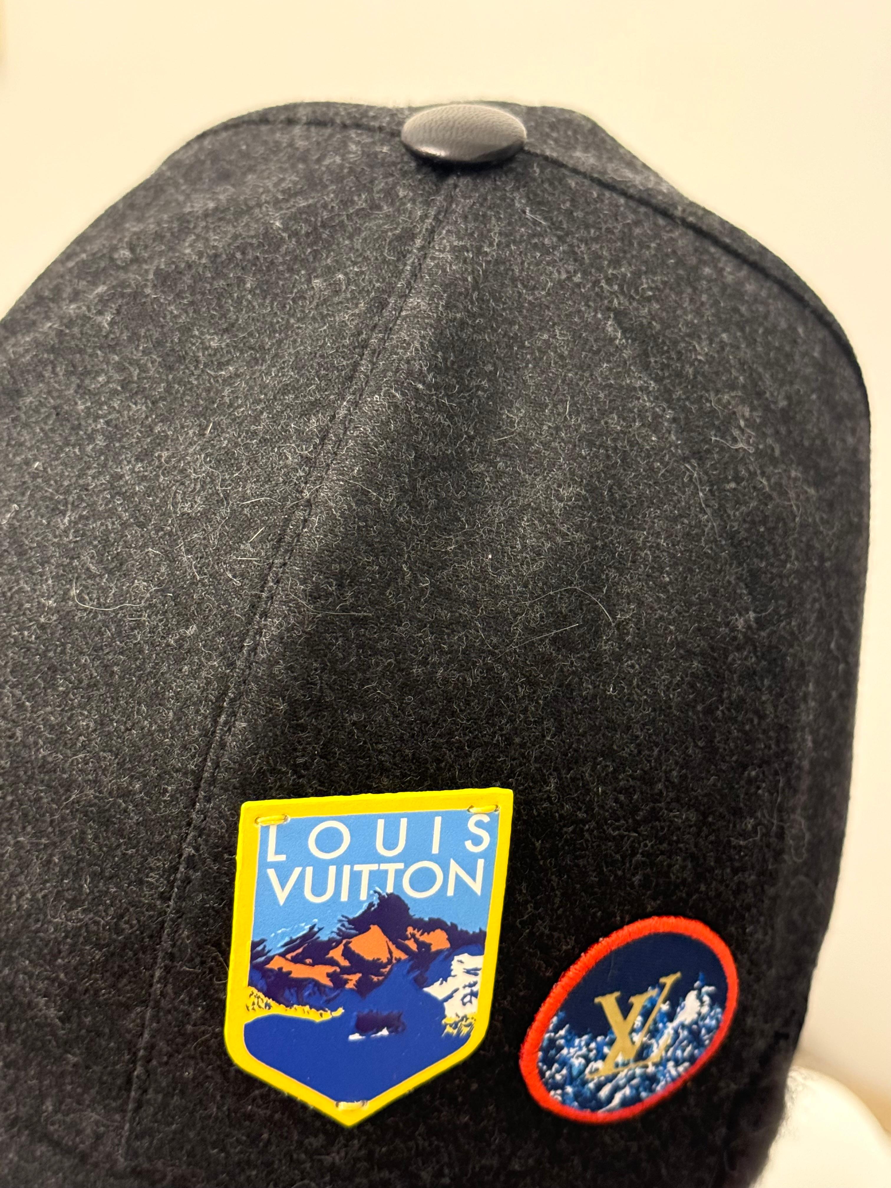 Louis Vuitton F/W 2018 limited edition Alpes shearling patch hat For Sale 2