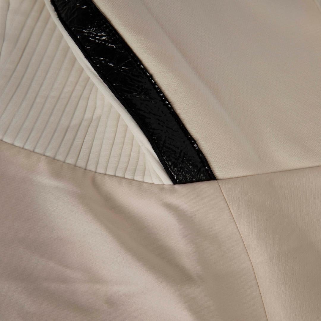 Louis Vuitton F/W14 Geripptes Kleid mit Reißverschluss und Paneel Größe M (Beige) im Angebot