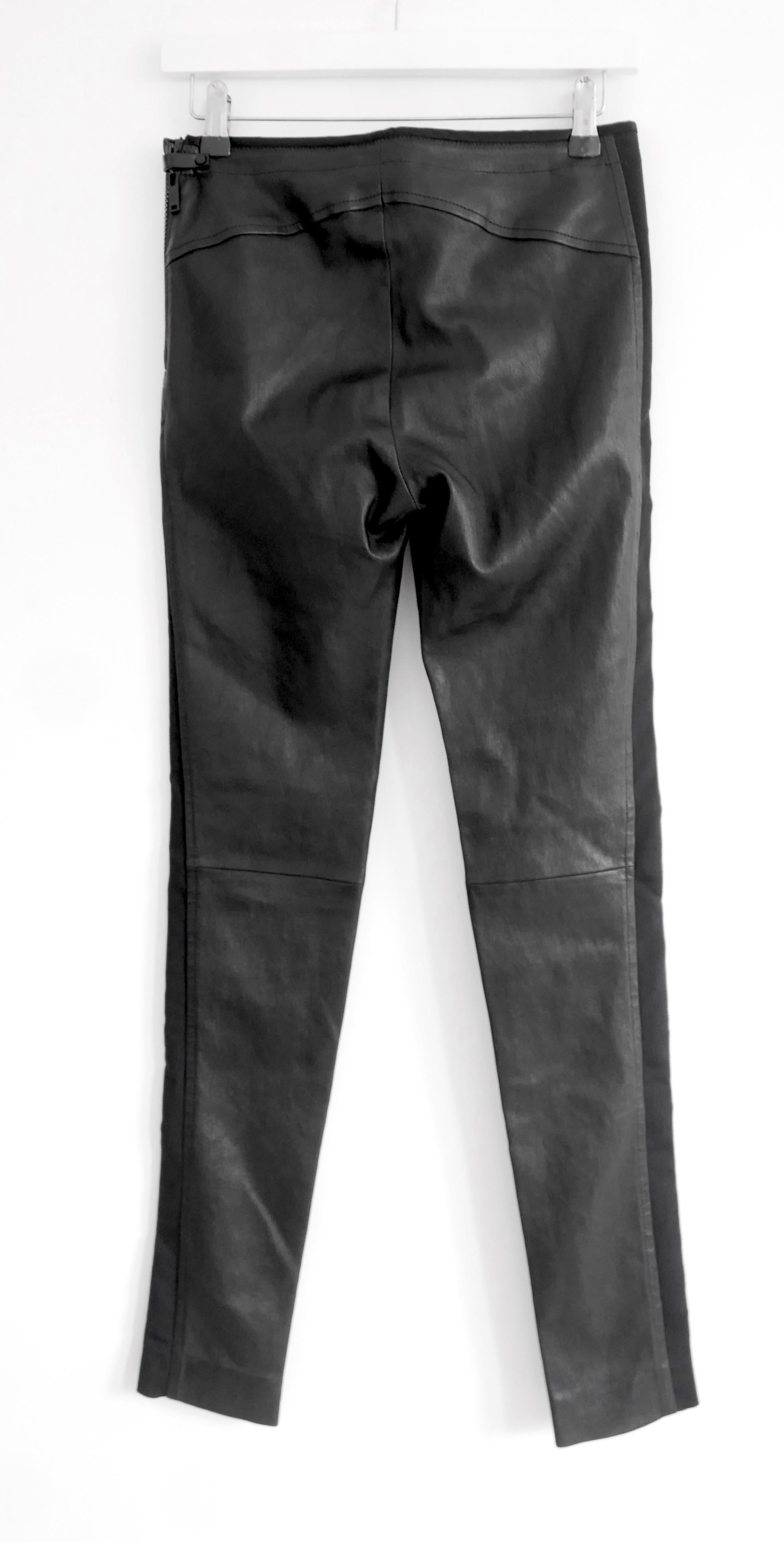 Louis Vuitton Herbst 2017 Schwarze Hose aus Leder und Jersey in Skinny im Angebot 1