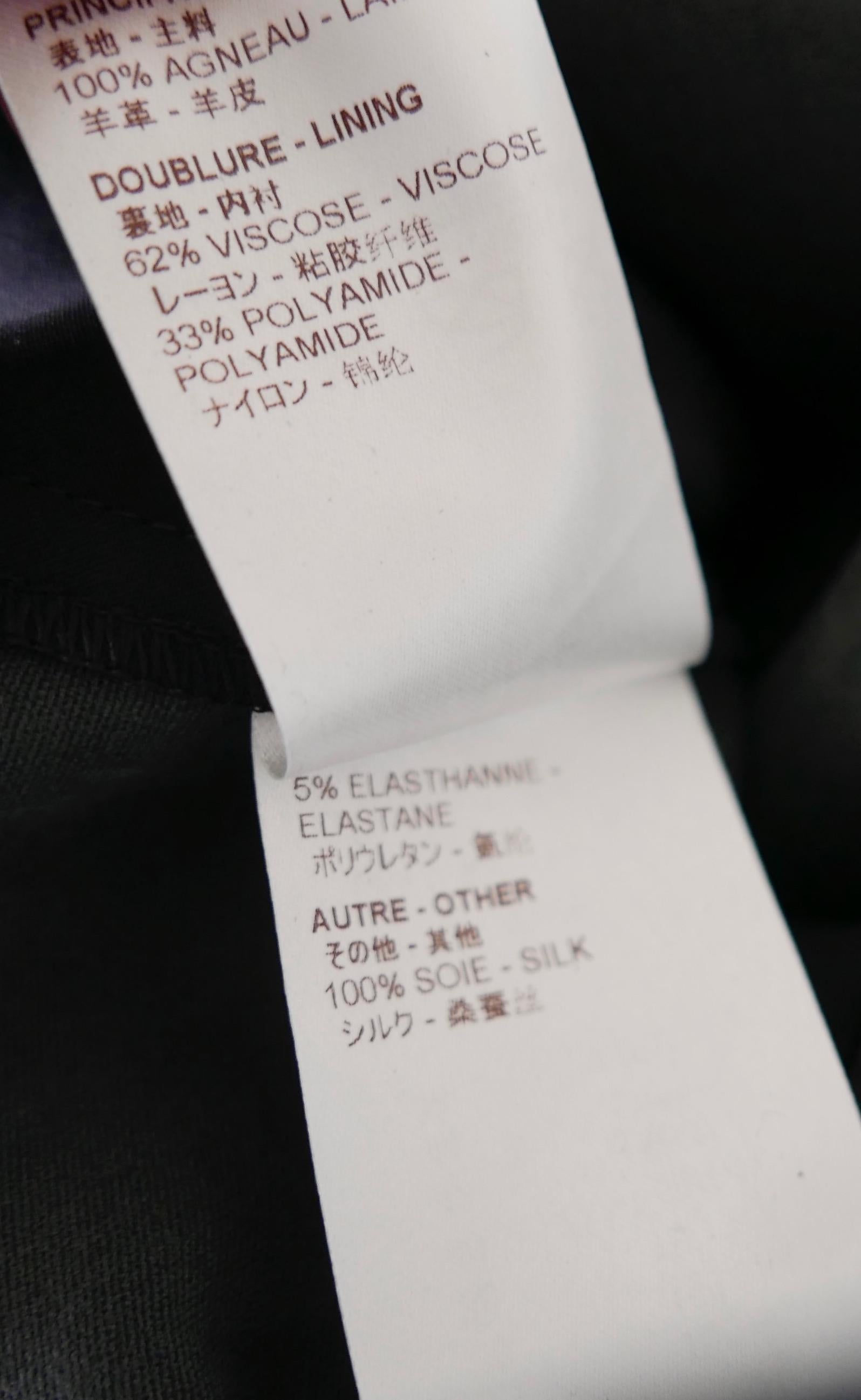 Louis Vuitton Herbst 2017 Schwarze Hose aus Leder und Jersey in Skinny im Angebot 5