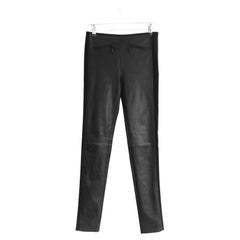 Louis Vuitton Fall 2017 Black Leather & Jersey Skinny Trousers