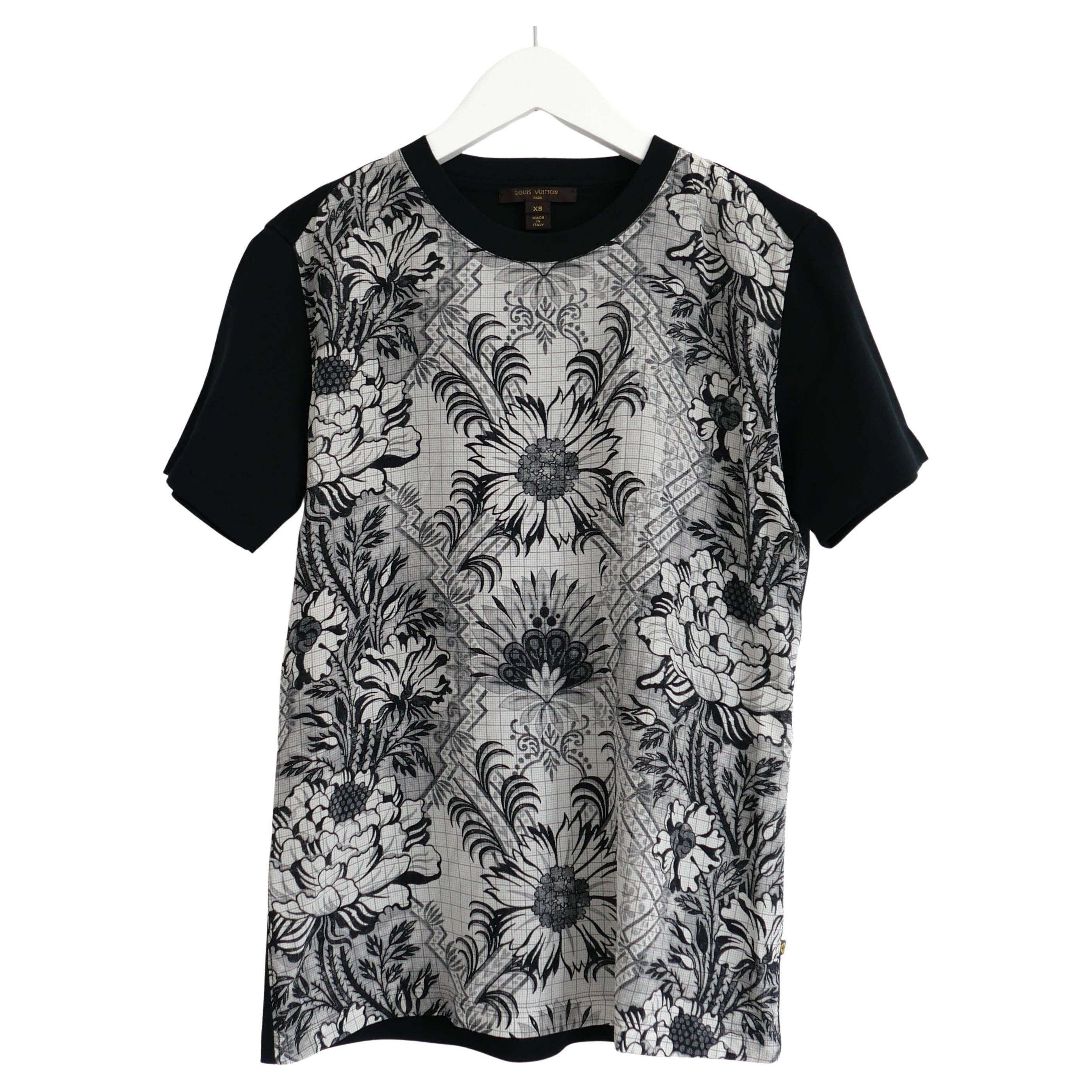 Louis Vuitton autunno 2017 Top T-shirt frontale in seta floreale