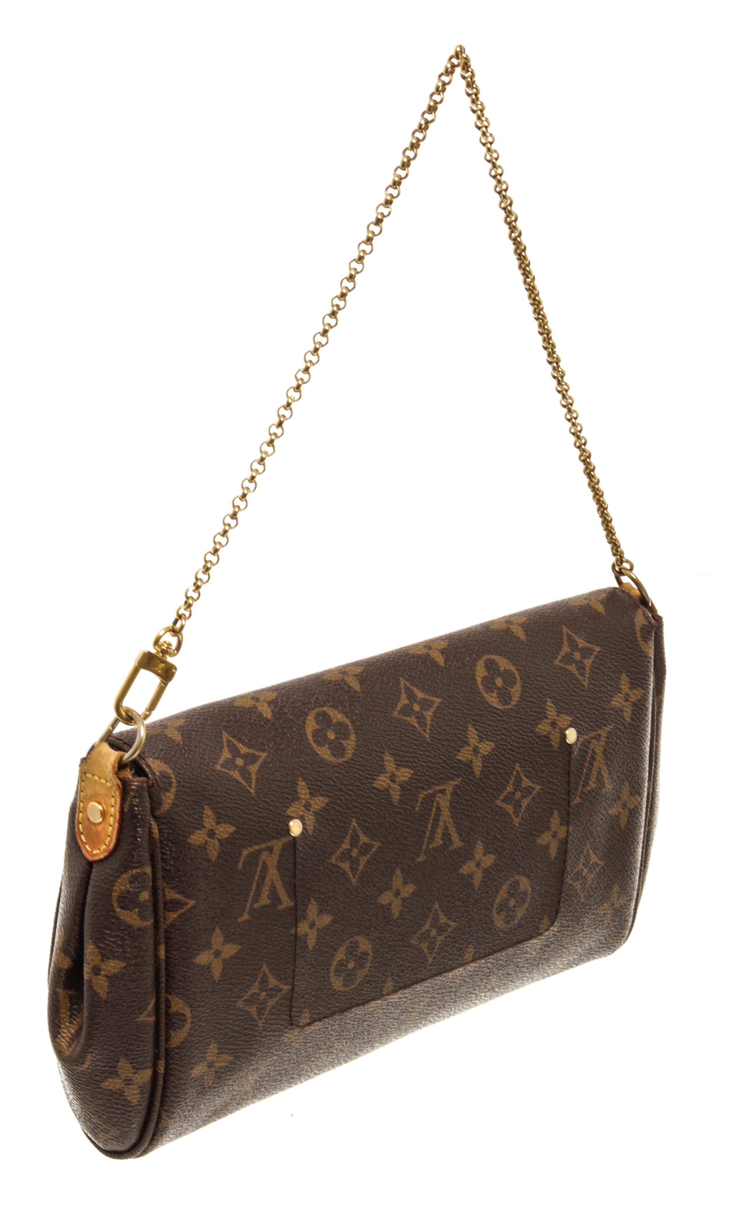 louis vuitton favorite handbag monogram canvas mm brown