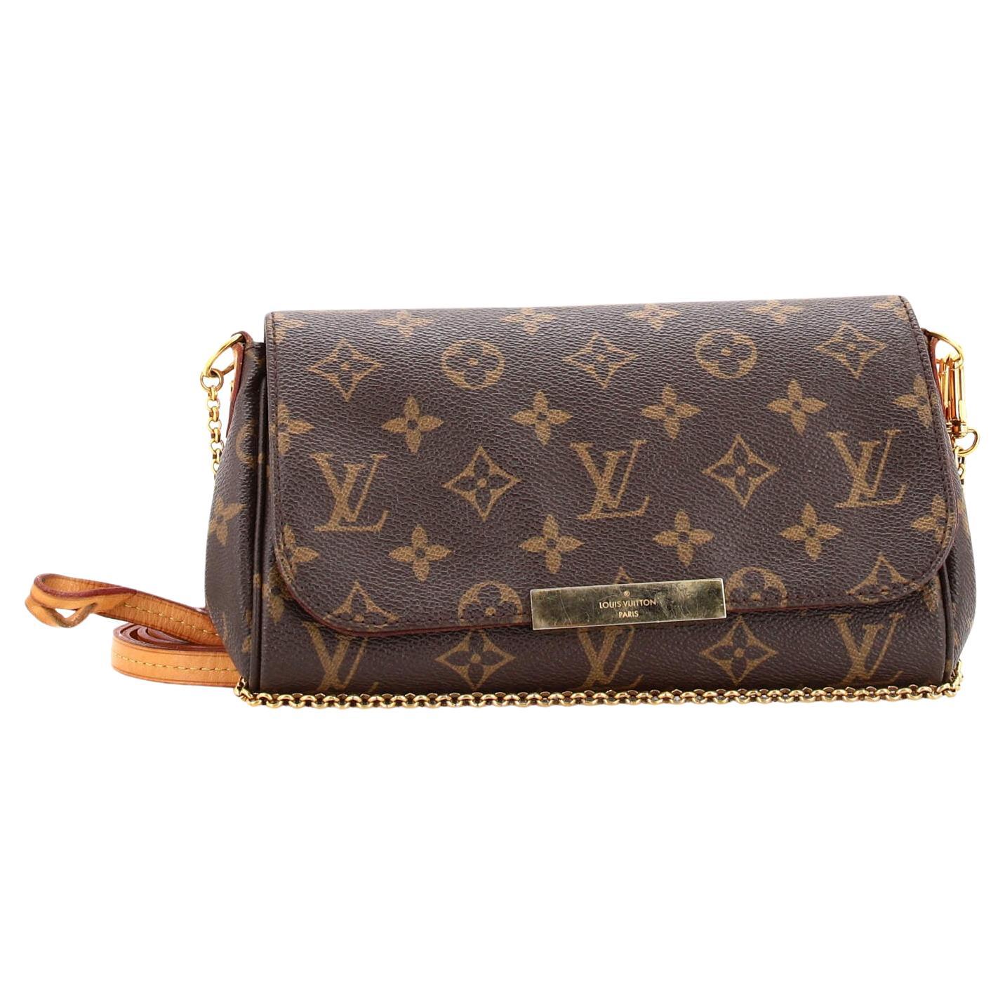 LOUIS VUITTON Brown Monogram Fabric Gold Chain Strap Mini Purse Wallet  Pouch Bag at 1stDibs