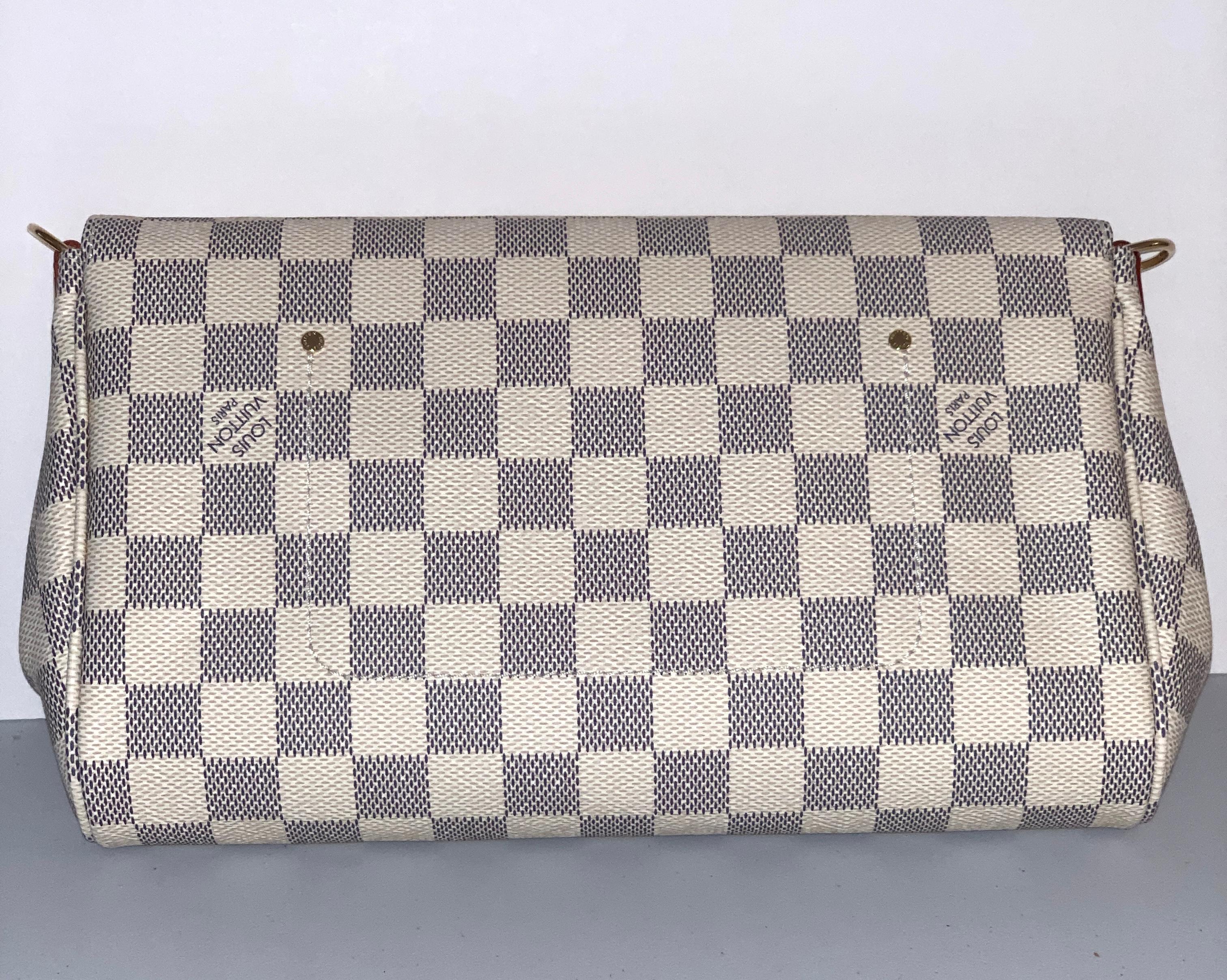 Louis Vuitton Favorite MM Damier Azur Canvas Bag Pochette Clutch 1