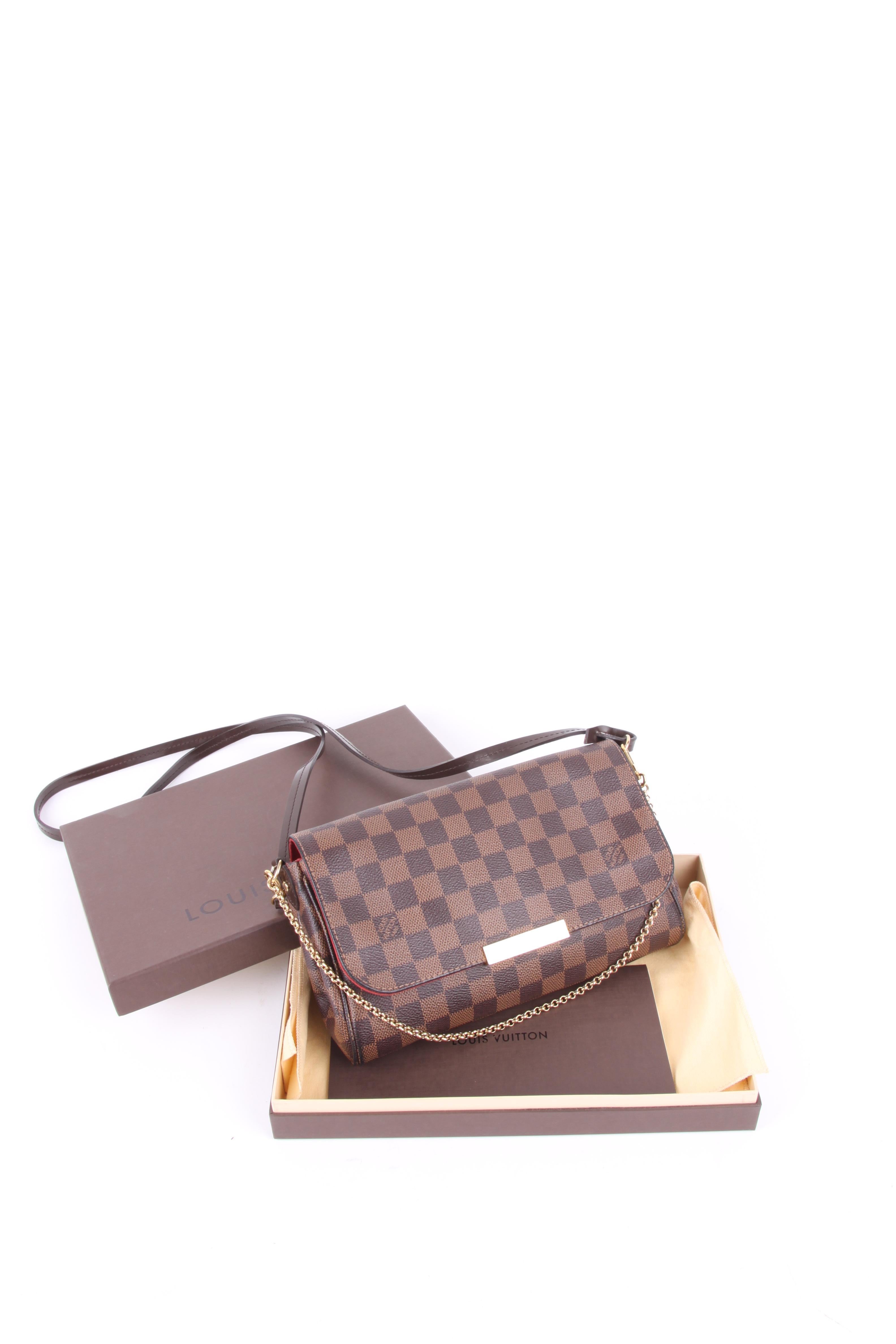 Gray Louis Vuitton Favorite MM Damier Ebene Canvas Handbag