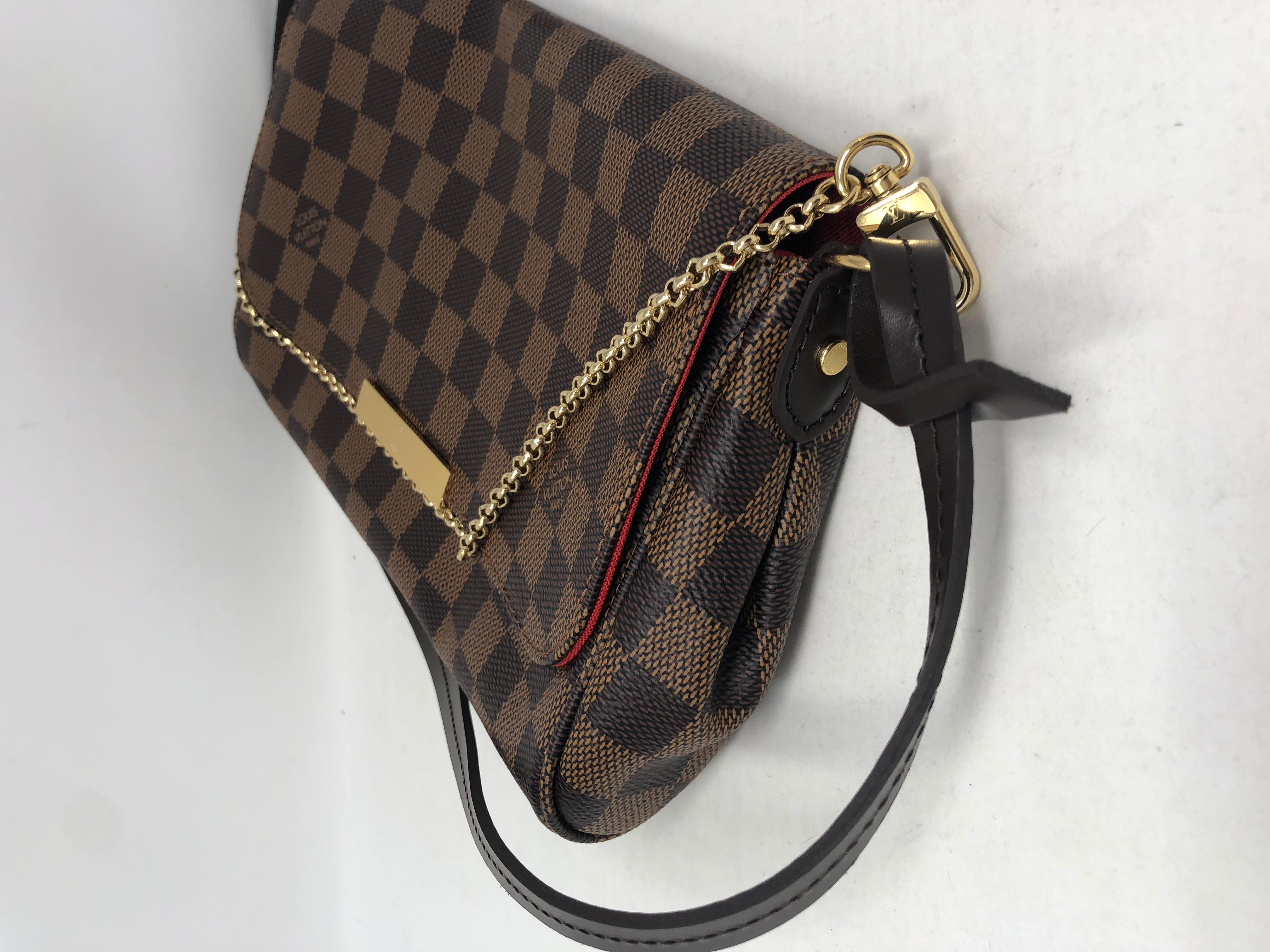 Black Louis Vuitton Favorite MM Damier Ebene Crossbody