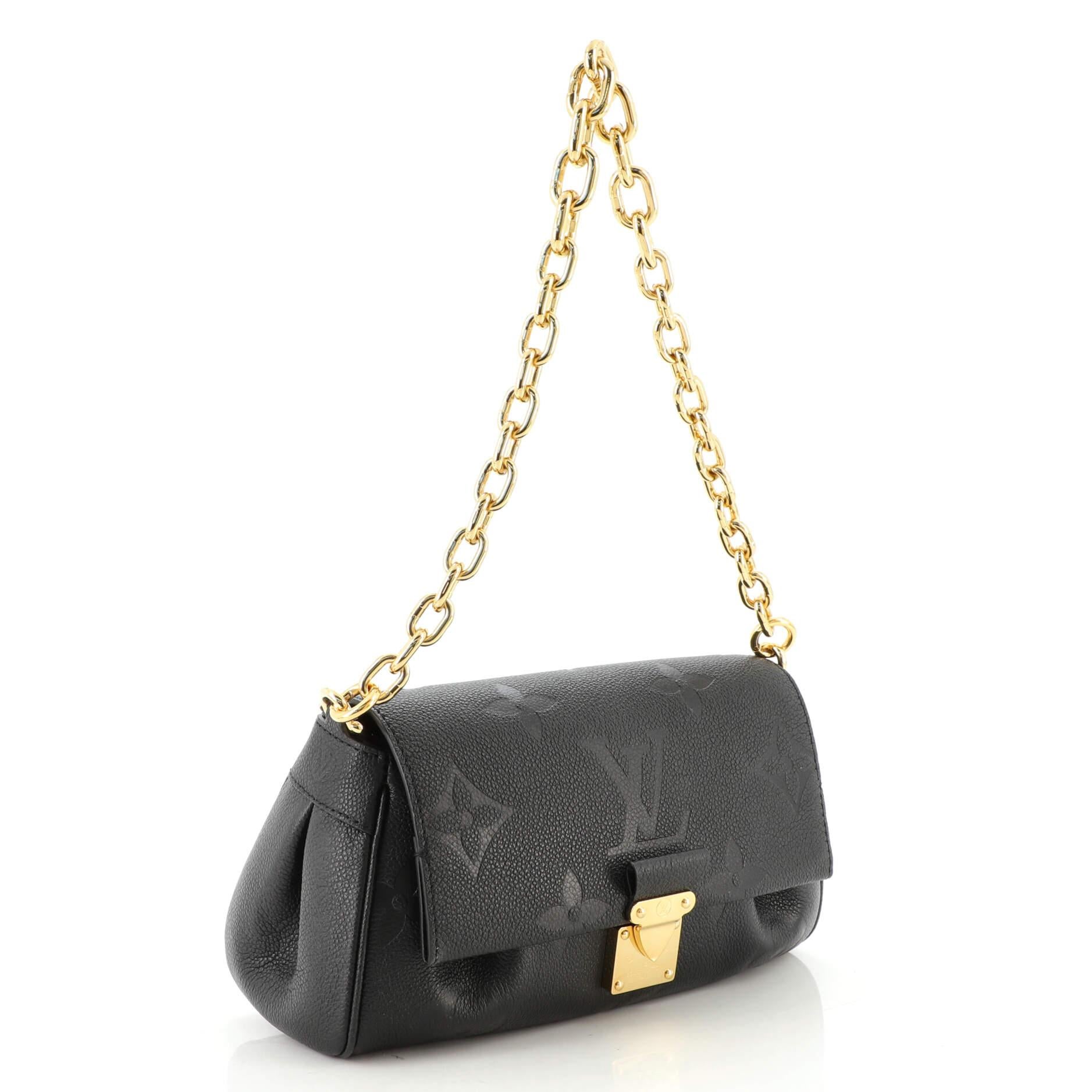 Louis Vuitton Lieblings-Handtasche NM mit Monogramm Empreinte Giant (Schwarz)