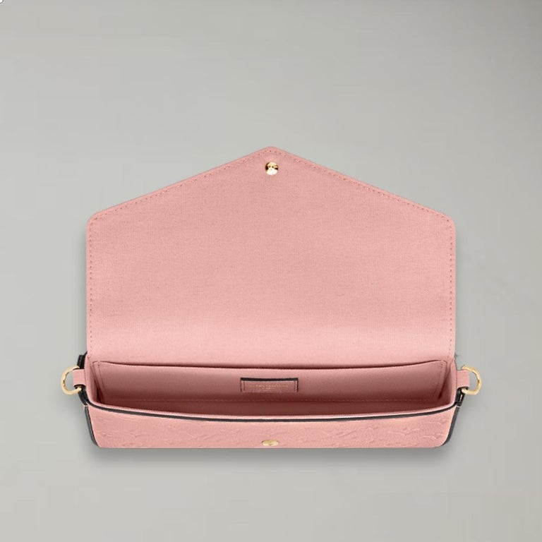 Louis Vuitton Felicie Clutch Bag Rose Poudre Monogram Empreinte Leather at  1stDibs