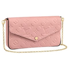 Louis Vuitton Felicie Clutch Bag Rose Poudre Monogram Empreinte Leather