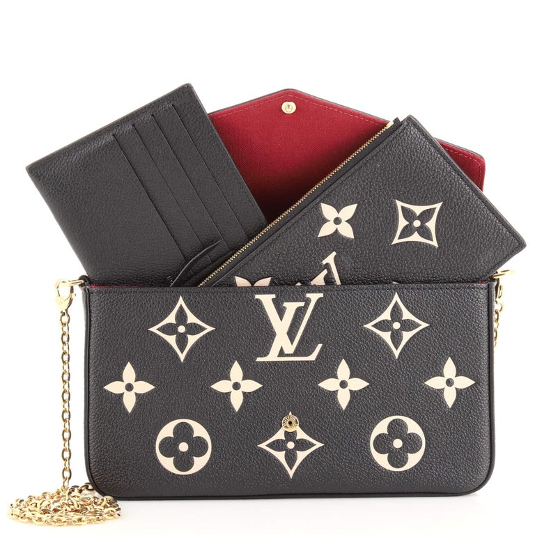 Louis Vuitton Felicie Pochette Monogram Empreinte Crossbody Bag Bicolor