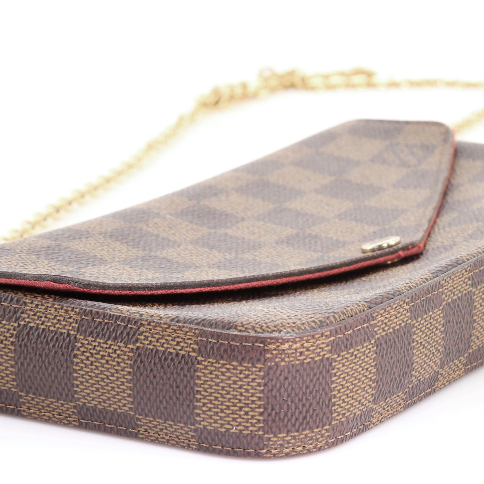 Louis Vuitton Felicie Pochette Damier In Fair Condition In NY, NY