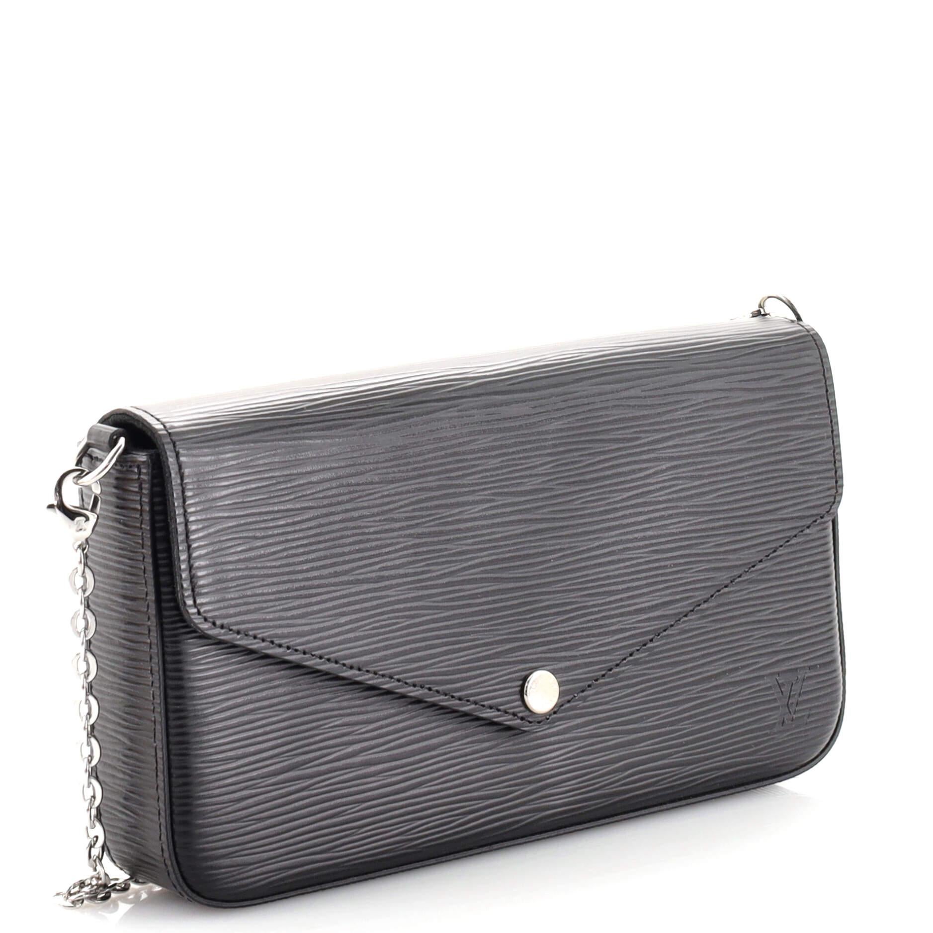 Black Louis Vuitton Felicie Pochette Epi Leather