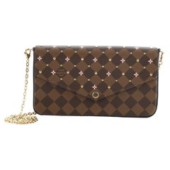 Louis Vuitton Felicie Pochette Flower Printed Studded Damier