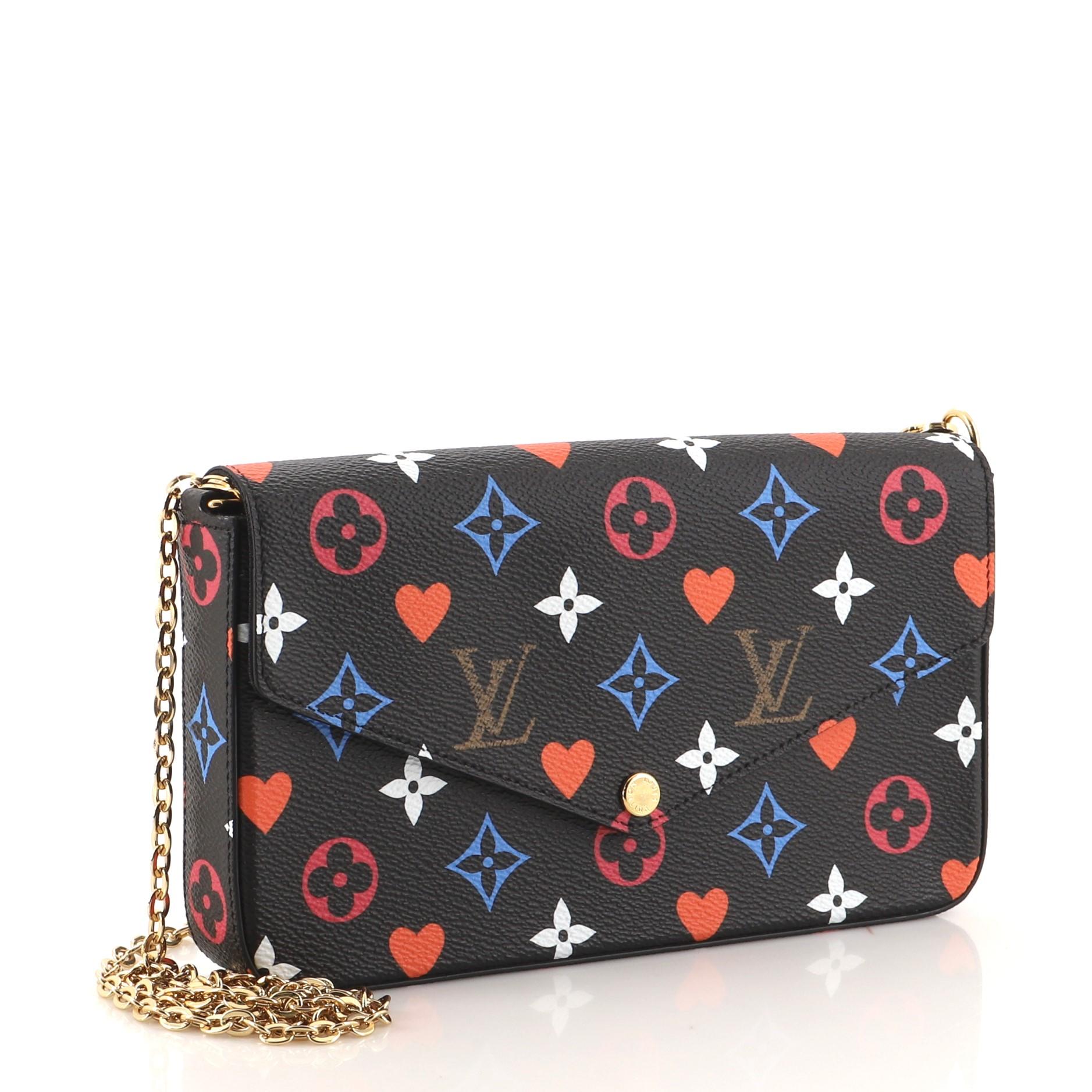 Black Louis Vuitton Felicie Pochette Limited Edition Game On Multicolor Monogra