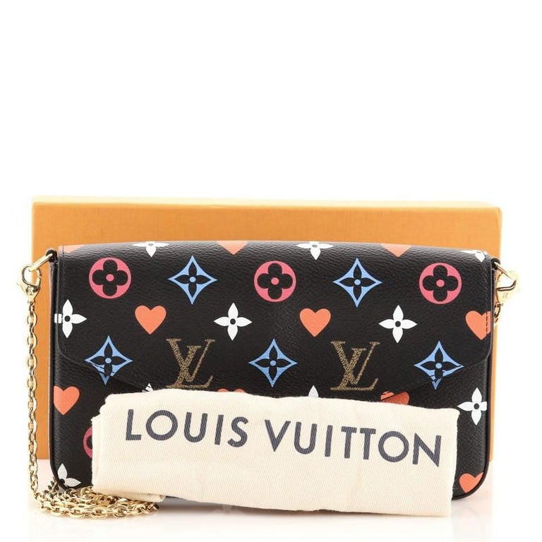 Louis Vuitton Multicolor Leather Game On Pochette Cartes Gold