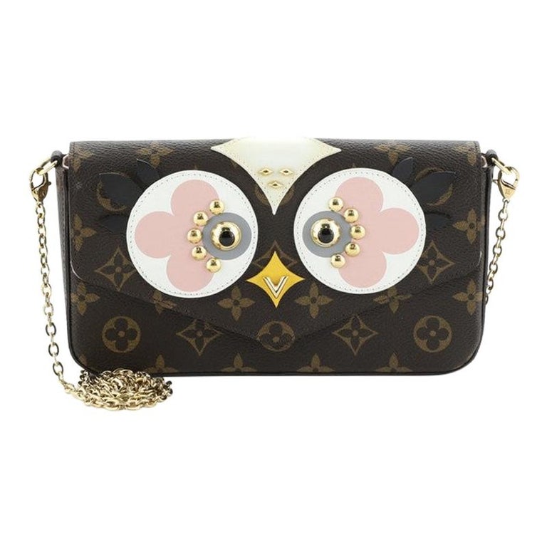 LV Pochette Felicie Owl Monogram Chain Crossbody Bag, Women's