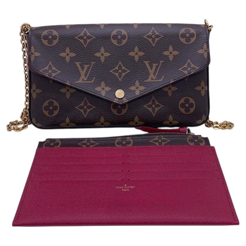 Louis Vuitton Felicie Pochette Monogram Canvas Chain Crossbody Shoulder Bag