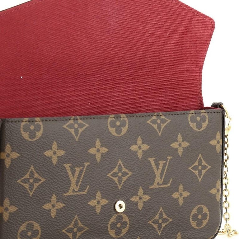 Louis Vuitton Monogram Pochette Felicie with Pouch M61276 Brown