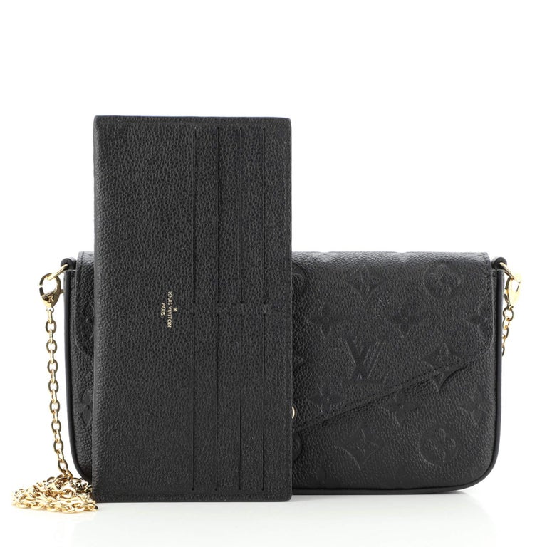 Louis Vuitton Felicie Pochette Black Monogram Empreinte Leather